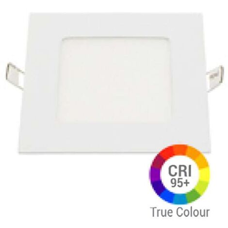 Plafonnier LED Carré 6W Extra Plat Encastrable IRC95 - Blanc du Jour 6000K