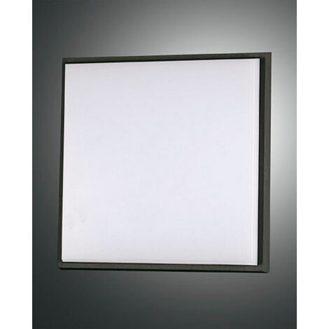 Plafonnier Led Carré Desdy 30 W 3000 K Ip54, Structure En Aluminium Et Polycarbonate Noir, 300 X 300 X 50 Mm, Code Produit 3314-65-101