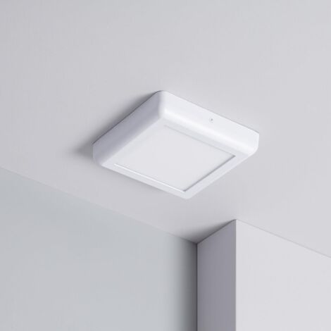 Plafonnier LED Carré Métal Design White 12W 178x178mm  3000K Blanc chaud