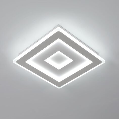 Plafonnier LED Carré Moderne 42W 4725LM 30cm Lampe de Plafond LED Acrylique Luminaire Plafonnier Intérieur Blanc pour Chambre à Coucher Salon Couloir 6500K Lumière Blanche Froide