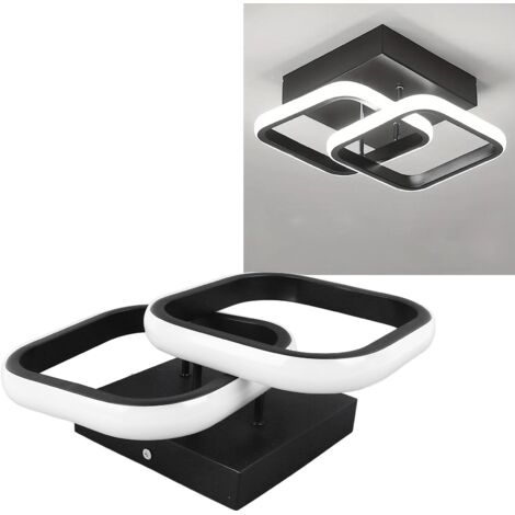 Plafonnier LED carré moderne en aluminium 3000K blanc chaud pour couloir, cuisine, chambre, salon, 110-265V