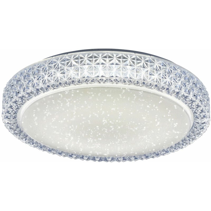 Plafonnier led cct plafonnier lampe de salon lampe de salon, cristaux ciel étoilé, acier, 22W 1980lm 3000K, d x h 40 x 11 cm