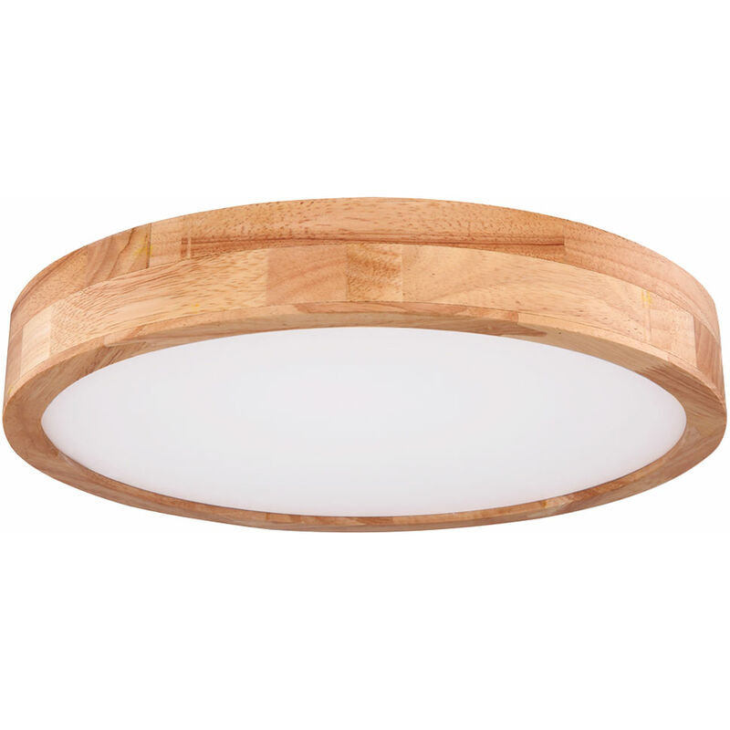 Etc-shop - Plafonnier LED CCT dimmable Lampe de table à manger aspect bois avec lampe télécommandée, blanc froid 6000 Kelvin lumière du jour, 24 watt