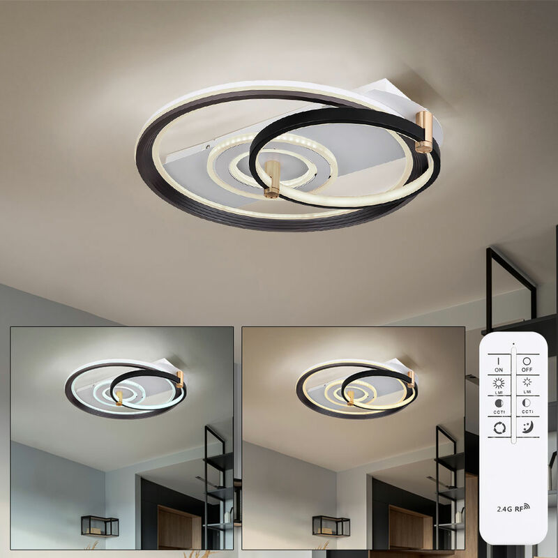 Plafonnier led chambre lampe salon lumière télécommande dimmable veilleuse mémoire, 2240 lm blanc chaud-blanc froid 2700K- 6000K 46 w l 52 cm Plafonnier led chambre lampe salon lumière télécommande dimmable veilleuse mémoire, 2240 lm blanc chaud-blanc froid 2700K- 6000K 46 w l 52 cm