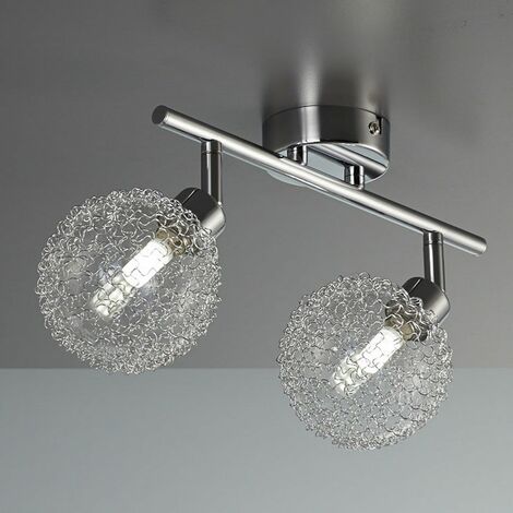 Plafonnier LED chrome LED spots plafond éclairage moderne luminaire salon design orientable 2 spots G9