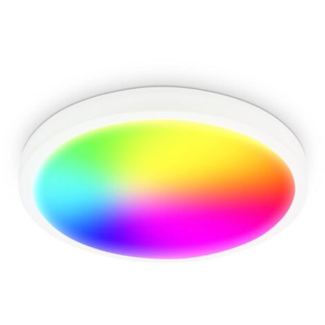 B.K.Licht – Plafonnier LED intelligent 20W WiFi RGB CCT – 2100lm – lumière variable 2200K-6500K – gradable avec fonction mémoire et minuterie – Ø27cm