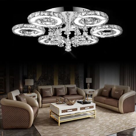 Plafonnier LED Cristal 88w Dimmable Lamps 78cm Warm Light Cool Light, Chandelier Pendentifs