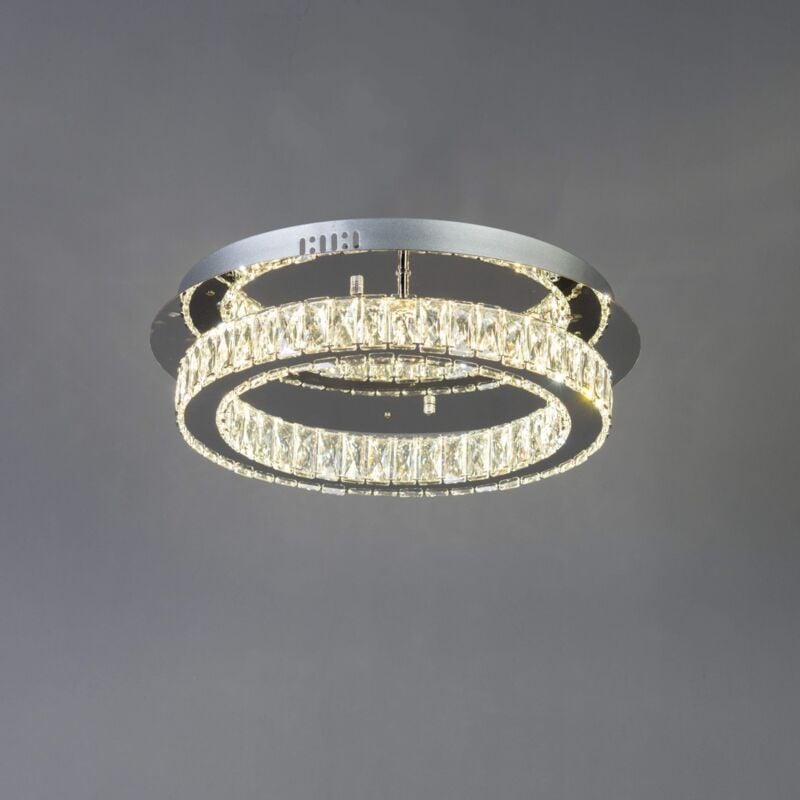 Plafonnier led cristal cercle design (ø 45 cm) - Diez