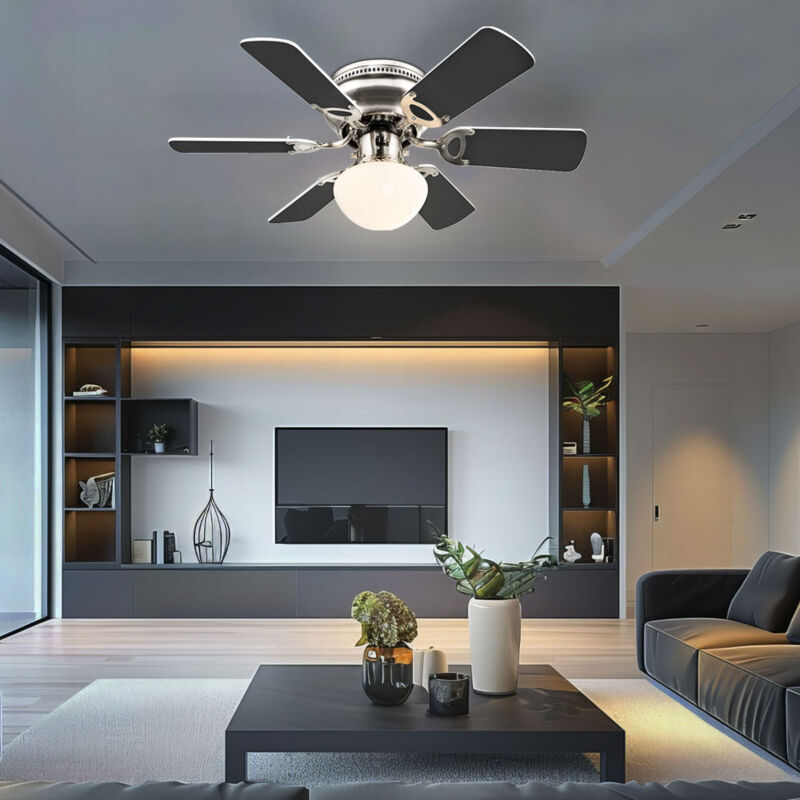 Globo Lighting - Plafonnier led cuisine bureau ventilateur chambre refroidisseur lampe interrupteur à tirette rotation droite-gauche