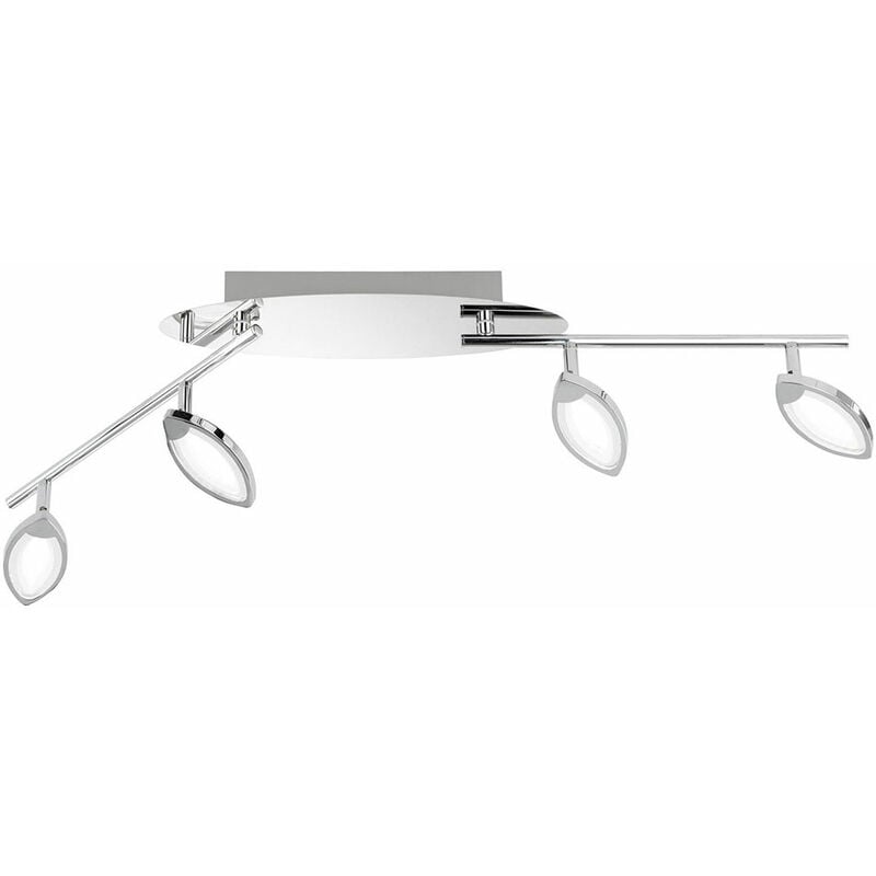 Plafonnier led cuisine plafonnier led moderne 4 flammes spot de plafond salon pivotant, dimmable, 4x led 5W 330Lm blanc chaud, LxlxH 87,5x9x13 cm