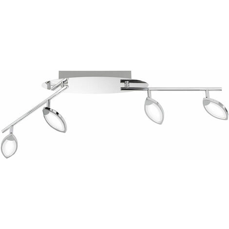 Plafonnier LED cuisine plafonnier LED moderne 4 flammes spot de plafond salon pivotant, dimmable, 4x LED 5W 330Lm blanc chaud, LxlxH 87,5x9x13 cm