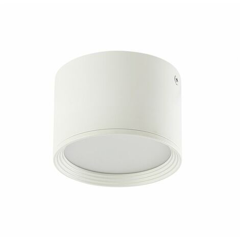 Plafonnier LED D110 8W Blanc Sablé ZAMBELIS - Blanc chaud - 3000K