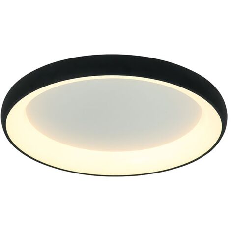 Plafonnier LED D800 60W Noir Sablé ZAMBELIS - Blanc chaud - 3000K