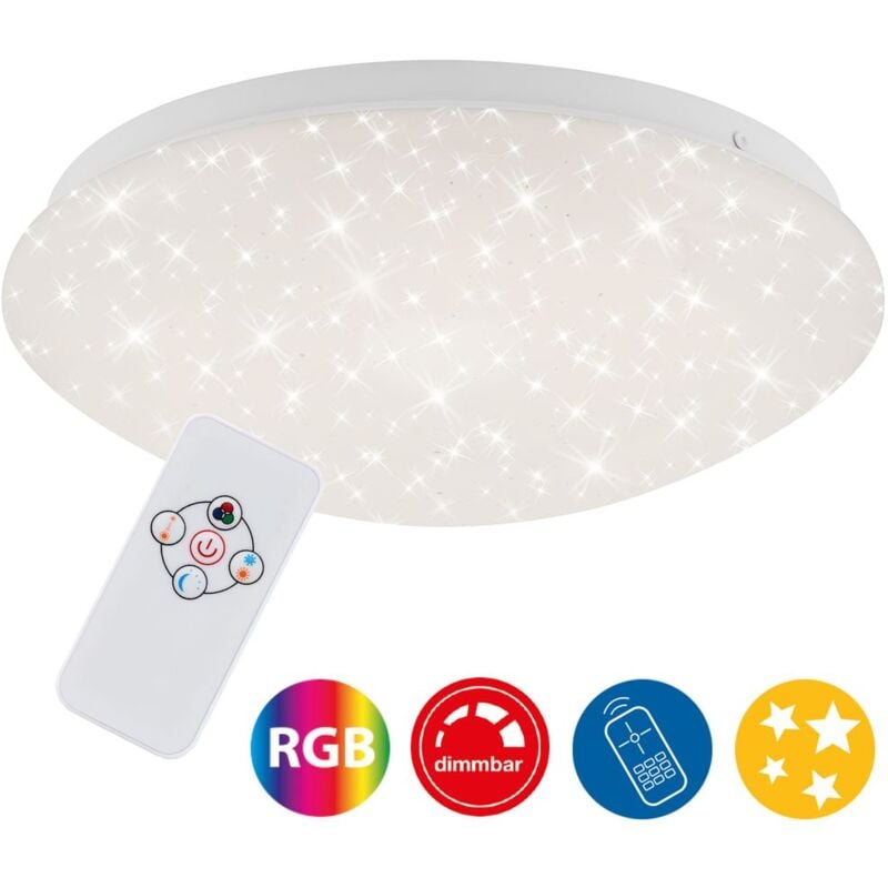 Plafonnier led Briloner leuchten moon, 10 w, 700 lm, IP20, blanc, plastique-métal, intensité lumineuse variable, ø 26 cm