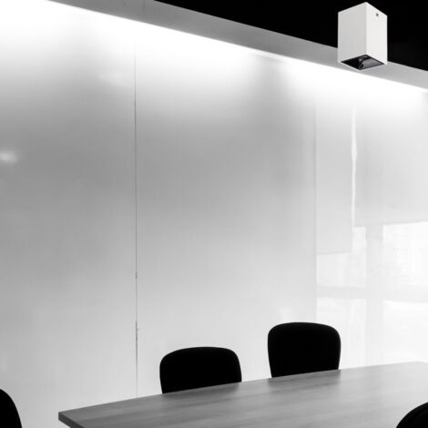 Plafonnier LED décoratif carré monté en surface blanc, 3000K