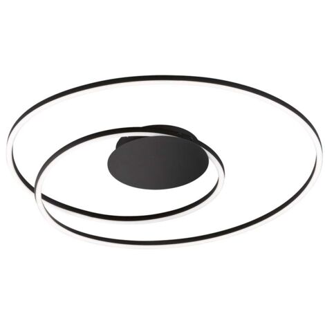 Plafonnier LED design lampe de salon télécommande dimmable noir