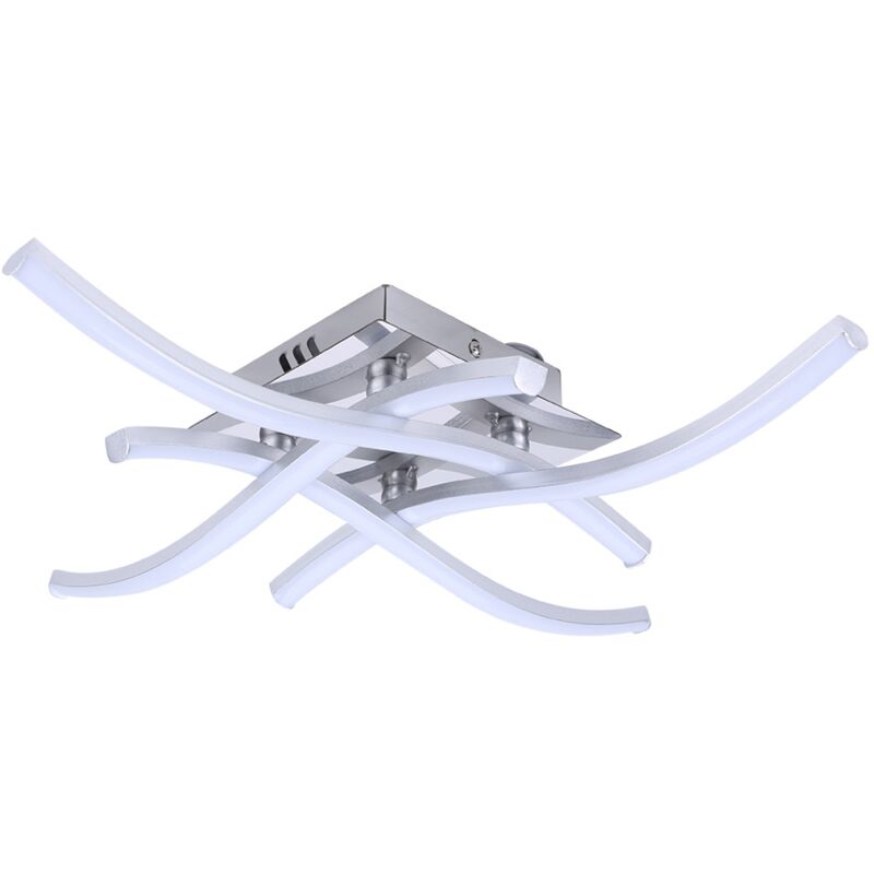 Plafonnier led design moderne, éclairage plafond en forme de vague, modules led 24W intégrés, finition aluminium,IP20