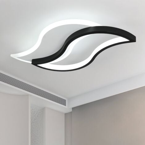 Plafonnier LED Design moderne Forme créative de la feuille Lampe de Plafond Blanc Froid 6000K Pour salon chambre à coucher salle à manger bureau Blanc