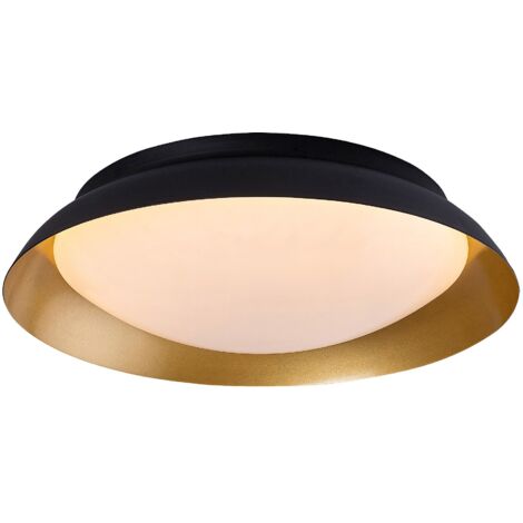 Plafonnier LED design noir/or rond Ø30 20W Hafsa Rabalux