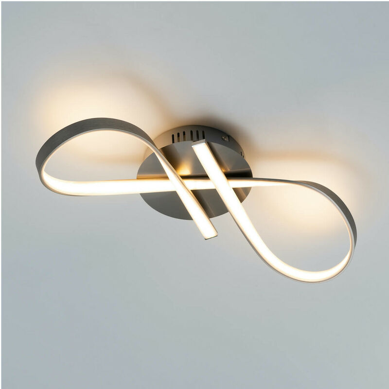  Plafonnier  LED  design ruban  infini nickel Acht Nickel 