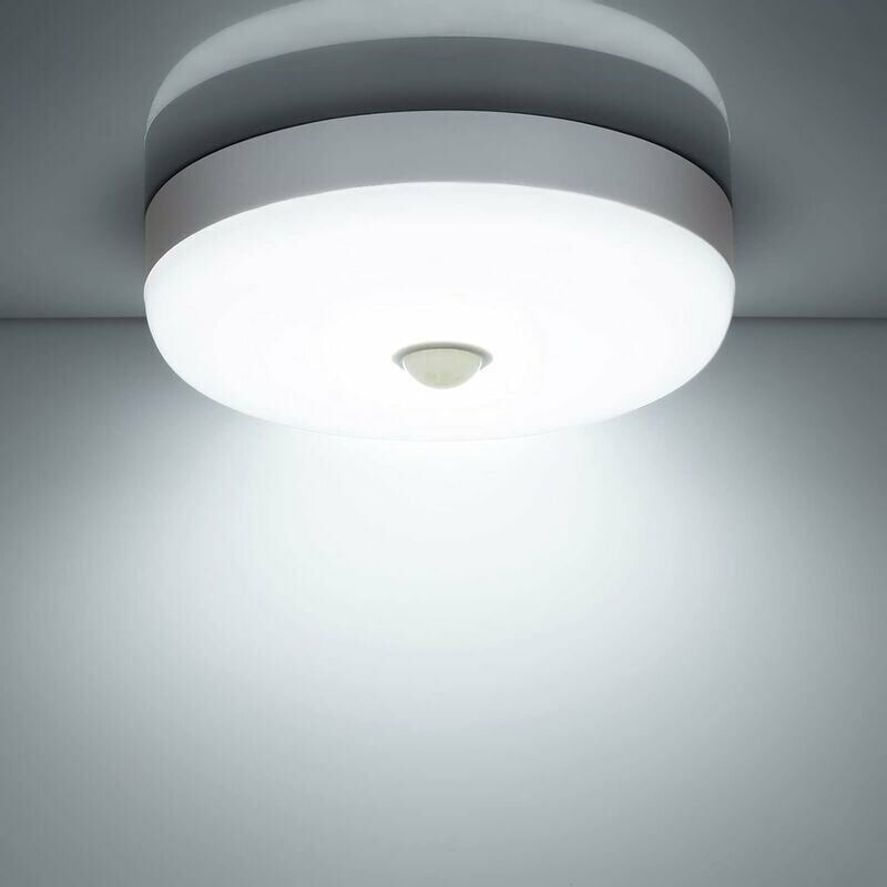 Plafonnier led Detecteur de Mouvement 12W 1500LM 6500K Blanc Froid IP56 Étanche Rond Lampe Plafond led pour Exterieur Intérieur Escalier Salle de