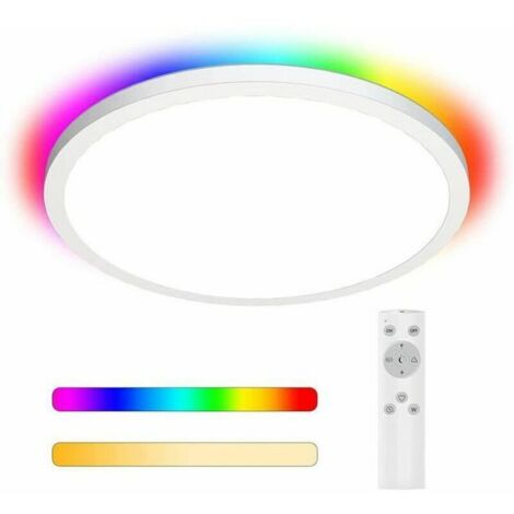 Plafonnier LED dimmable 24W 2200LM Plafonnier rond avec télécommande Température de couleur et luminosité réglables 420×25mm
