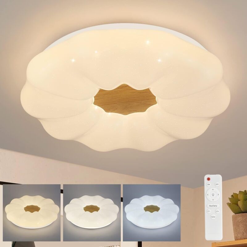 Plafonnier led Dimmable Gbly Lampe de Chambre d'Enfant 22W Lampe de Chambre Ronde de 40CM avec Télécommande Chambre d'enfant Design Ciel Étoilé