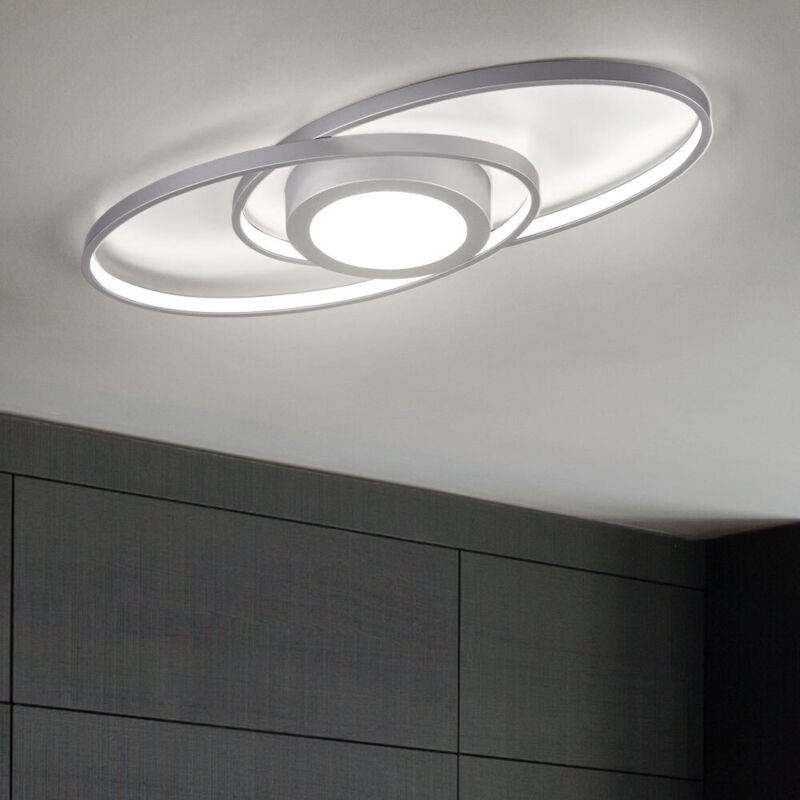 Reality Leuchten - Plafonnier Galaxy Double Spirale Titane Led 27w Eclairage Trio Dimmable