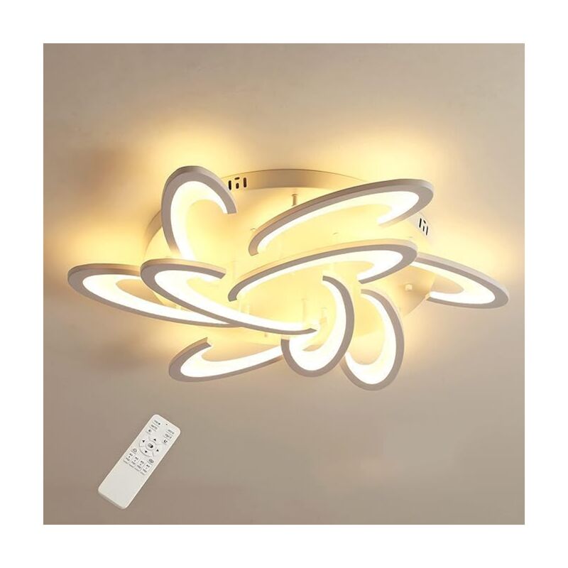 Plafonnier led Acrylique Blanc 45W, Télécommande Réglable, 9 Sources Lumineuses, pour Salon, Chambre, Salle à Manger - Comely