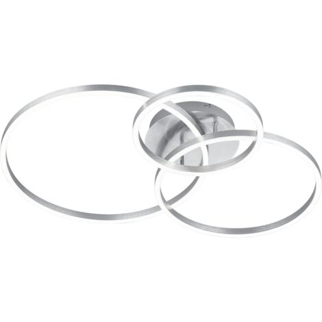 Plafonnier led dimmable nickel mat rgb avec telecommande - trio - winona 50216544 50216544 50216544 50216544 50216544 50216544 50216544 50216544