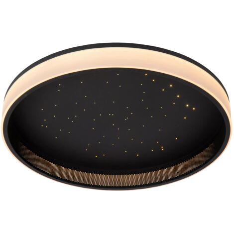 Plafonnier LED effet étoilé 40cm 40W noir ESTREJA Lucide