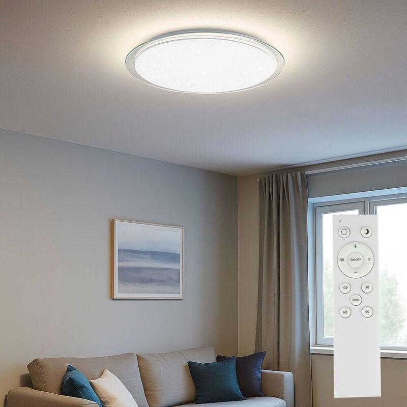 Plafonnier led effet étoile dimmable lumière du jour remote control lampe V-tac 14741