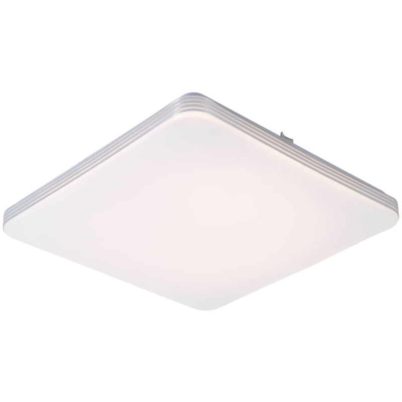 Plafonnier Plafonnier lampe de salon lampe de cuisine lampe de salle à manger, métal blanc carré, 1x led 24W 920Lm blanc chaud, LxPxH 37,5x37,5x5cm