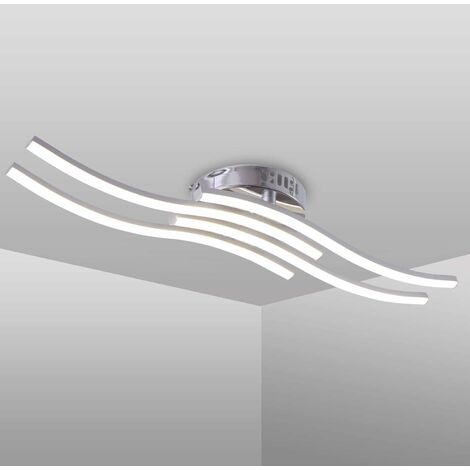 Plafonnier LED en forme de vague, lumière blanche neutre 4000K, LED intégrée 24W 2000 lumens, lustre moderne de salon ou de cuisine (lumière blanche neutre)