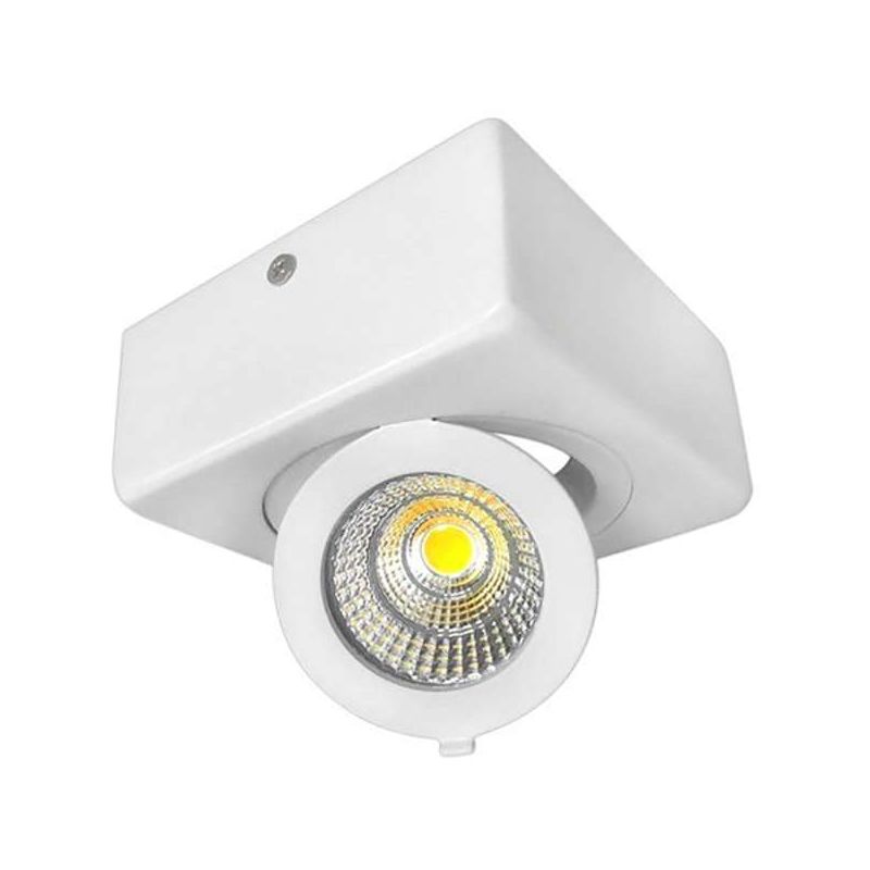  Plafonnier  LED  en Saillie 12W Carr  Orientable  Blanc 