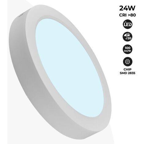 Plafonnier LED en saillie 24W Haute Efficacité - Blanc Froid