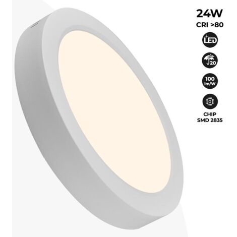 Plafonnier LED en saillie 24W Haute Efficacité - Blanc Neutre