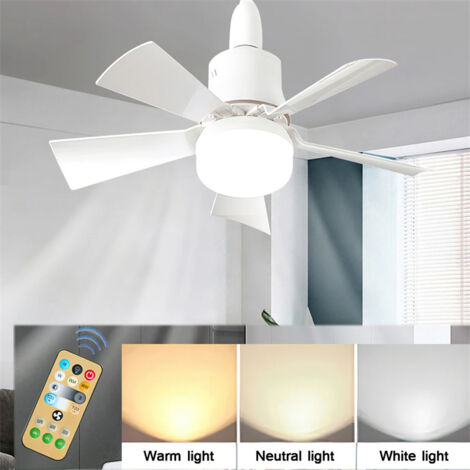 Plafonnier LED encastré avec ventilateur réglable en luminosité et vitesse, télécommande, culot E27, pour la maison, la chambre ou le salon