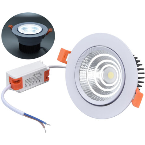 Plafonnier LED Encastré COB à Angle Variable, Lumière Stable, Dissipation Thermique Optimisée, 7W 100‑264V pour Salon Bureau