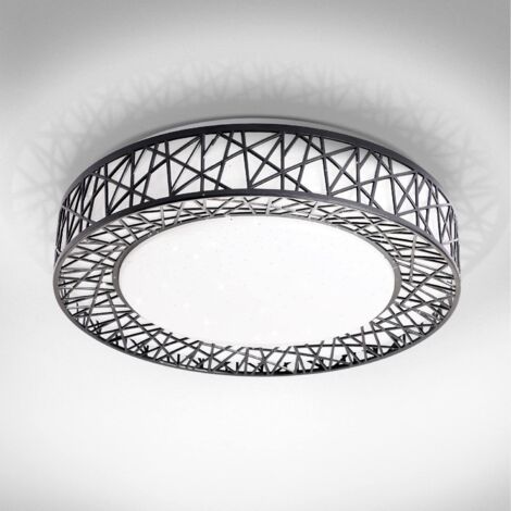 Plafonnier LED encastré de 27 cm, 24 W moderne proche des plafonniers, plafonnier à profil bas 6000 K pour cuisine, chambre, couloir, noir