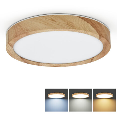 Plafonnier LED encastré, plafonnier moderne ultra fin de 23 cm, plafonnier rond de 12 W, 3 couleurs changeantes (3000 K-6000 K)