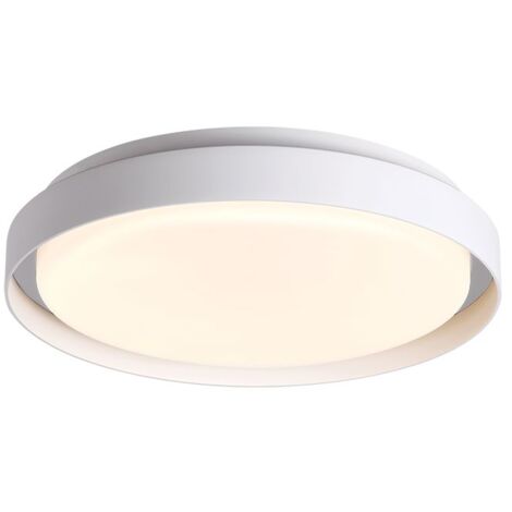 Plafonnier LED Extérieur D270 20W IP65 Blanc Sablé Zambelis - Blanc chaud - 3000K