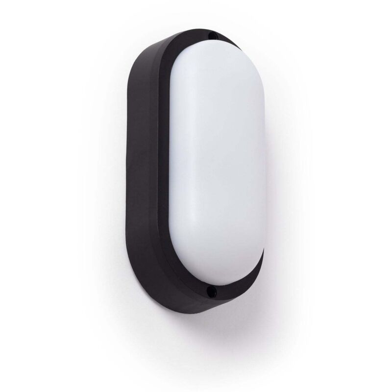 Plafonnier LED Extérieur Ovale 15W Hublot Black IP65 85x173 mm 4000K Blanc neutre