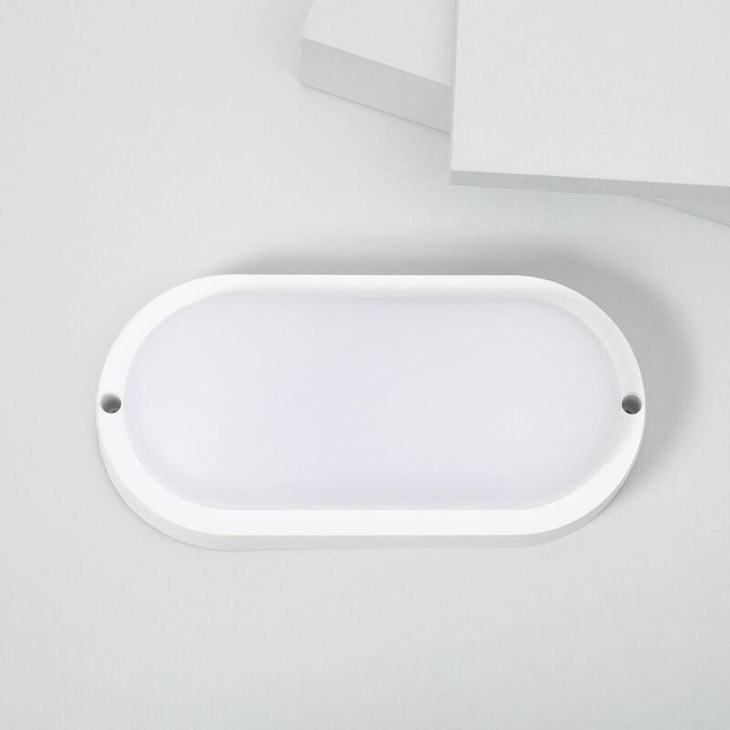 Plafonnier led Extérieur Ovale 25W Hublot White IP65 96x198 mm 3000K Blanc chaud