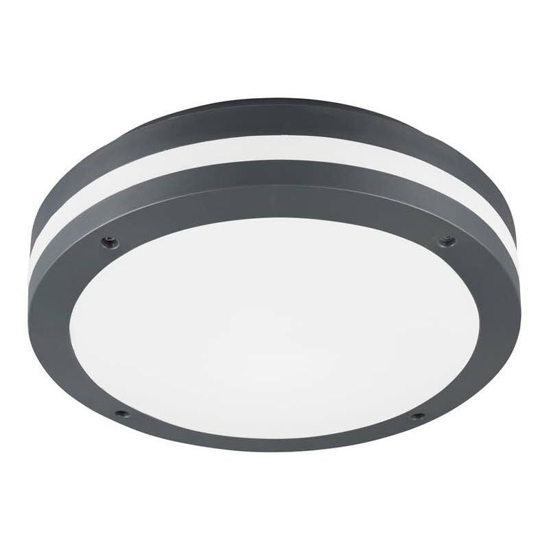 Plafonnier led extérieur Piave anthracite avec détecteur de mouvement IP54 D.30cm