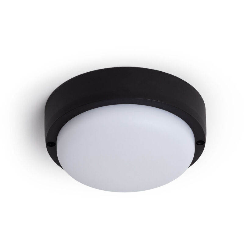 Efectoled - Plafonnier led Extérieur Rond 15W Hublot Black IP65 Ø140 mm 4000K Blanc neutre
