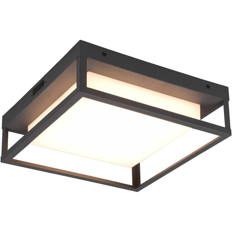 Plafonnier led extérieur Witham anthracite avec réglage de la lumière chaude/froide IP44 L.30 cm