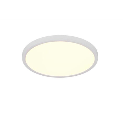 Plafonnier LED fonction mémoire métal blanc interrupteur variateur D 40 cm