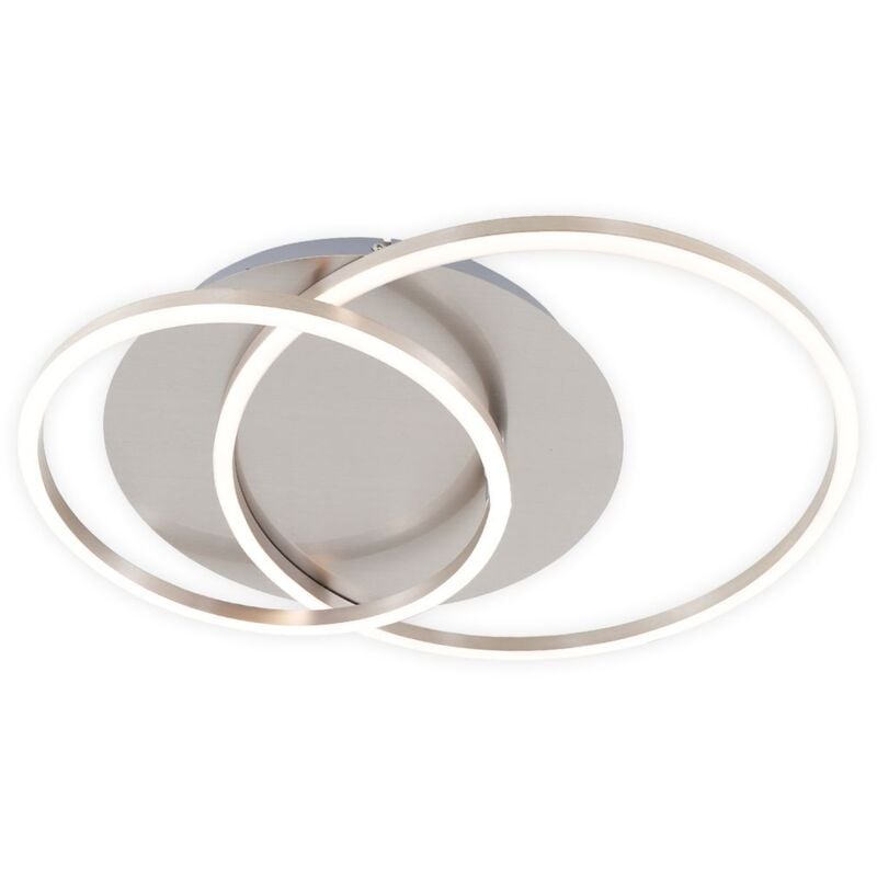 Plafonnier led Briloner leuchten frame, 40 w, 3200 lm, IP20, nickel mat, métal-plastique, intensité lumineuse variable, 51,5 x 39,5 x 8 cm