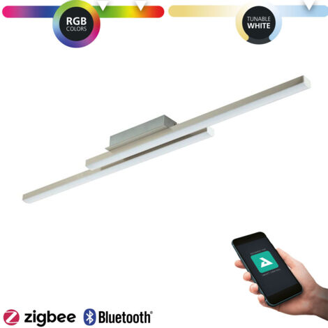 Plafonnier LED Frioli-z Nickel-Matt L: 105.5 B: 12 H: 6.5cm Dimmable 2700-6500K avec fonction Connect-Z